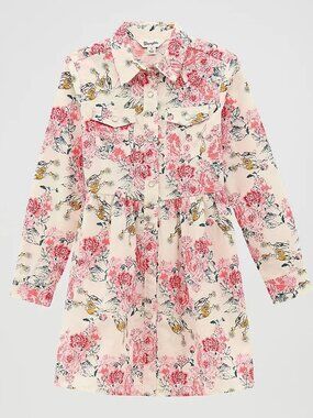 Wrangler Girl's Long Sleeve Western Snap Floral Dress White 112371917